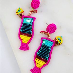 Daiquiri Cocktail Embellished Earring Pink